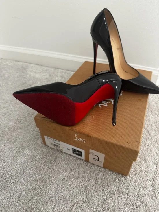 Christian Louboutin So Kate Black Patent 120mm Pumps - Picture 3 of 6